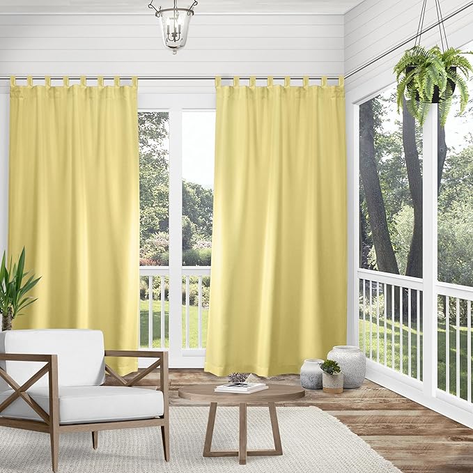 Exclusive Home Cabana Solid Indoor/Outdoor Light Filtering Hook-and-Loop Tab - Image 2