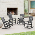 LUE BONA Outdoor Rocking Chairs Set of 4, Weather Resistant HDPS Poly Rocker by LUEBONA