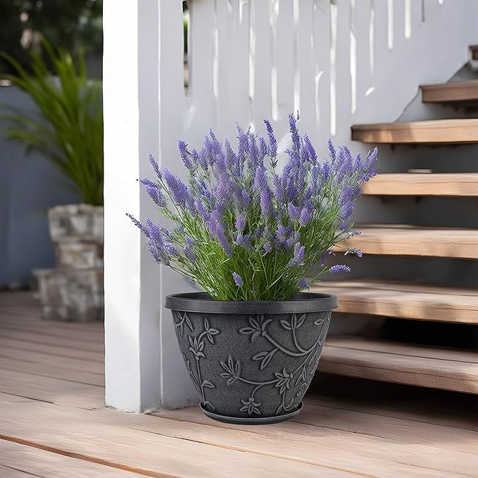 4 Pack 12 Inch Large Flower Pots - Image 4