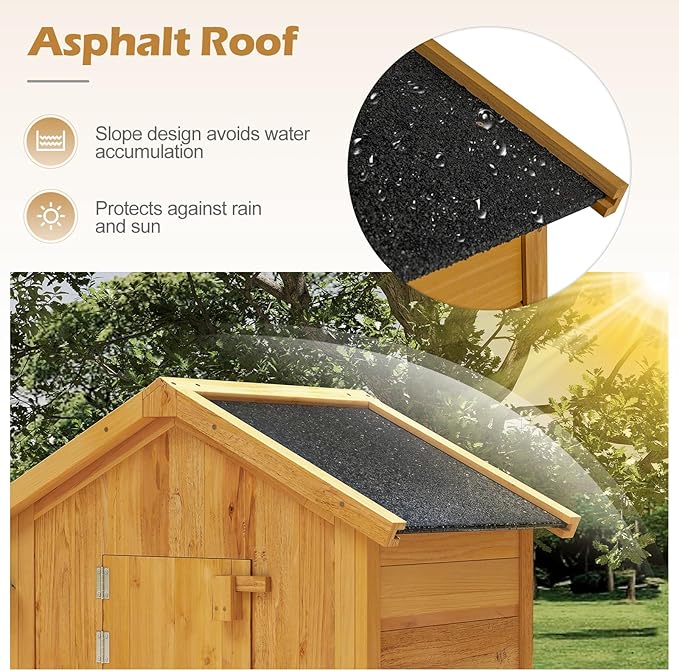 Goplus All-in-One Storage Shed, Vertical Utility Tool Organizer w/Shelves & - Image 5