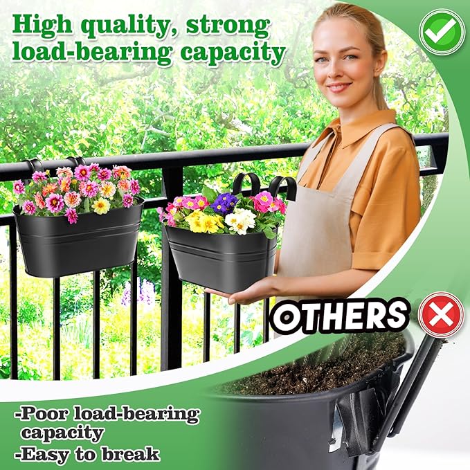 MADHOLLY Railing Planter with Drainage Holes - Image 6