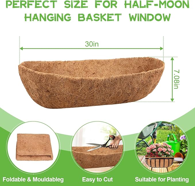 Riare 4 Pack 30 Inch Trough Coco Coir Liners - Image 2