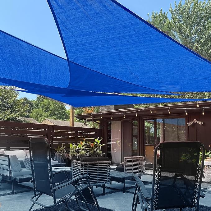 LOVE STORY 16' x 16' x 16' Triangle Blue Sun Shade Sail Canopy UV Block by LOVESTORY