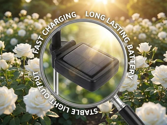 Solar Garden Rose Lights by FANCYPOP, 2 Pack Most Realistic 12 LED Flower Stake - Image 8