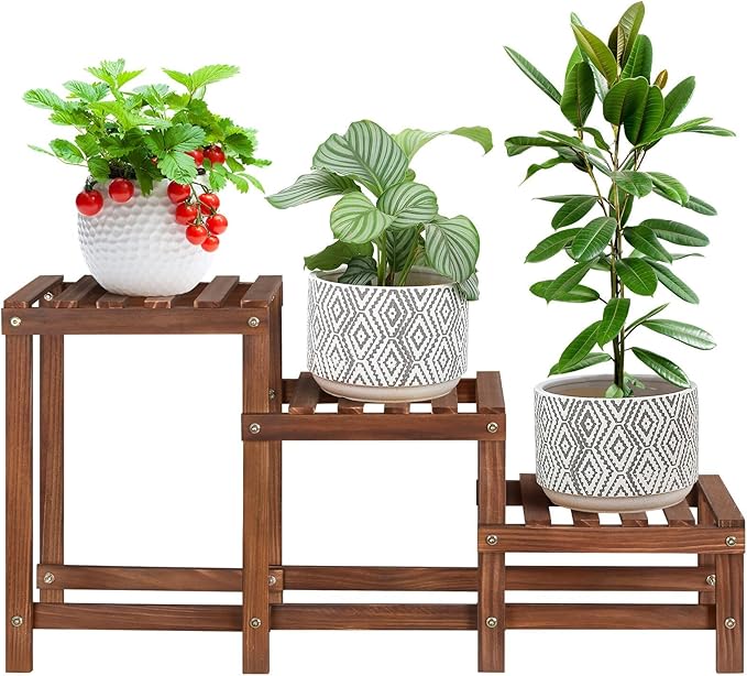 3 Tiers Plant Stand Indoor, Wood Plant Stands by Jotboom