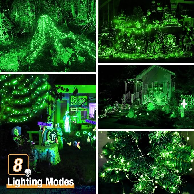 btfarm 2 Pack Solar String Lights Outdoor, 160LED 66FT Halloween Solar Fairy - Image 4