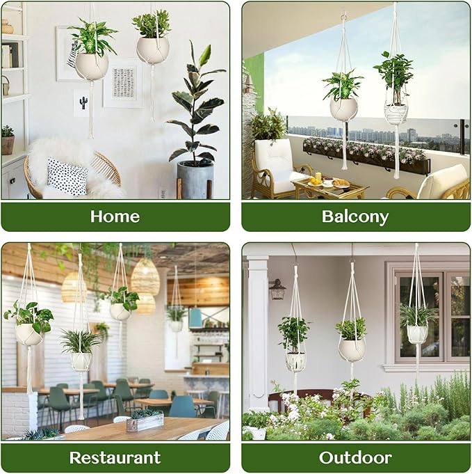 6 Pack Macrame Plant Hanger Indoor Hanging Planters - Image 4