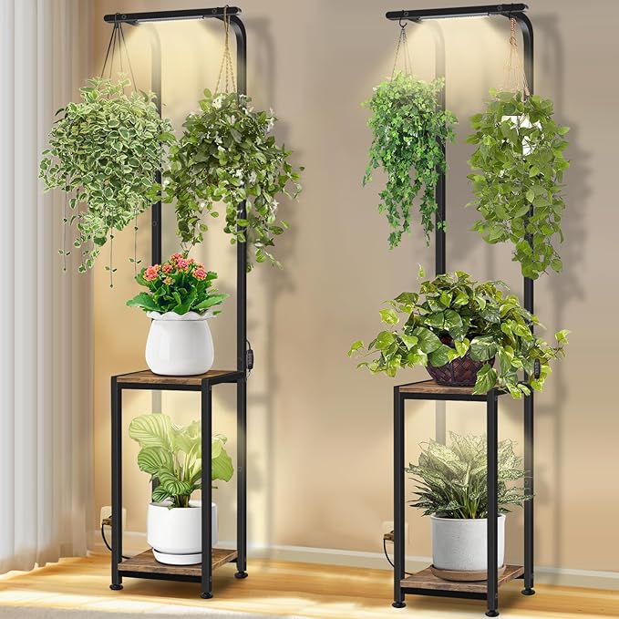 Plant Stand Indoor with Grow Light, 2 Pack Hanging Plant Stand Plant Shelf by Unknown