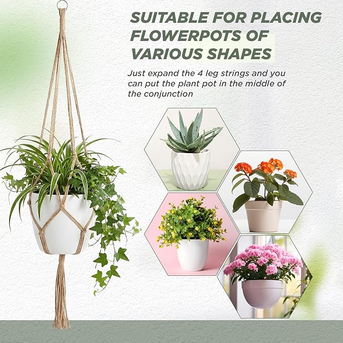 EBOOT 2 Pack 33 48 Inch Large Macrame Plant Hanger Rope to Hang Flower Pot - Image 5