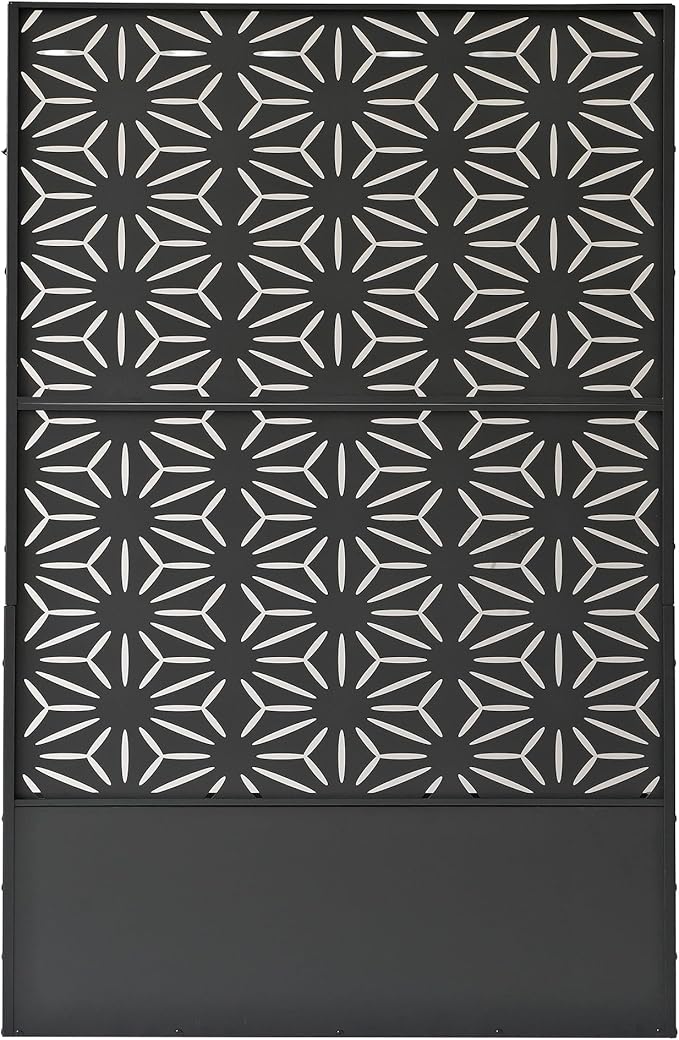 Oakland Living 6 ft. X 4 ft. Black Freestanding Metal Privacy Screen Room - Image 4