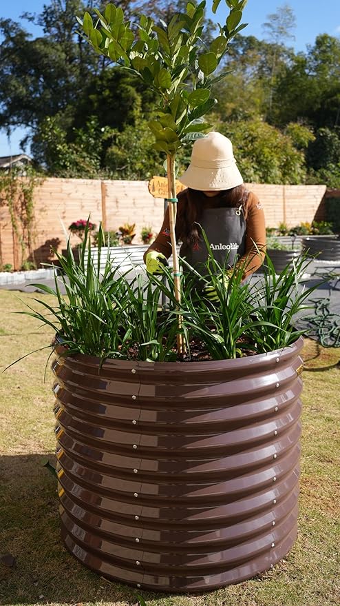 A ANLEOLIFE Set of 6, 30 Inch Extra Tall Galvanized Raised Garden Beds Kit - Image 6