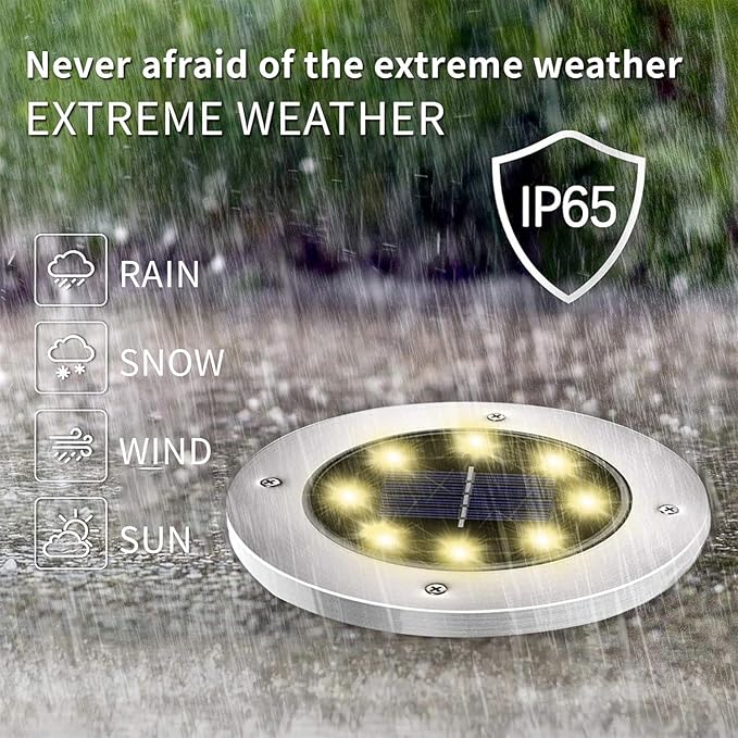 INCX 4.6 inch Solar Lights Outdoor Waterproof, 12 Pack Solar Lights - Image 2