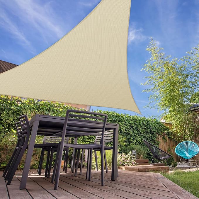 E&K Sunrise 4' x 4' x 4' Sun Shade Sail Triangle Canopy Shade Cover UV Block - Image 7
