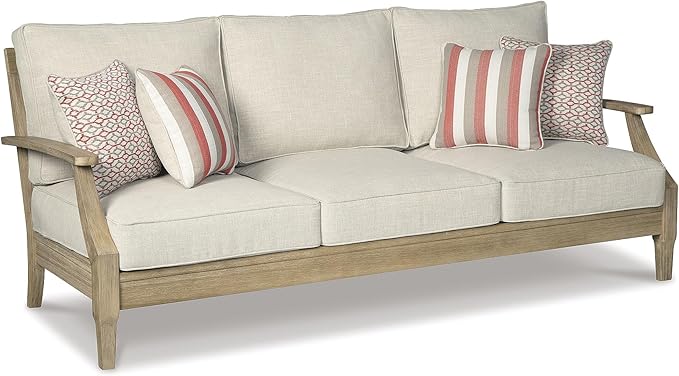 Signature Design by Ashley Clare View Outdoor Patio Sofa, 4 Throw Pillows - Image 3