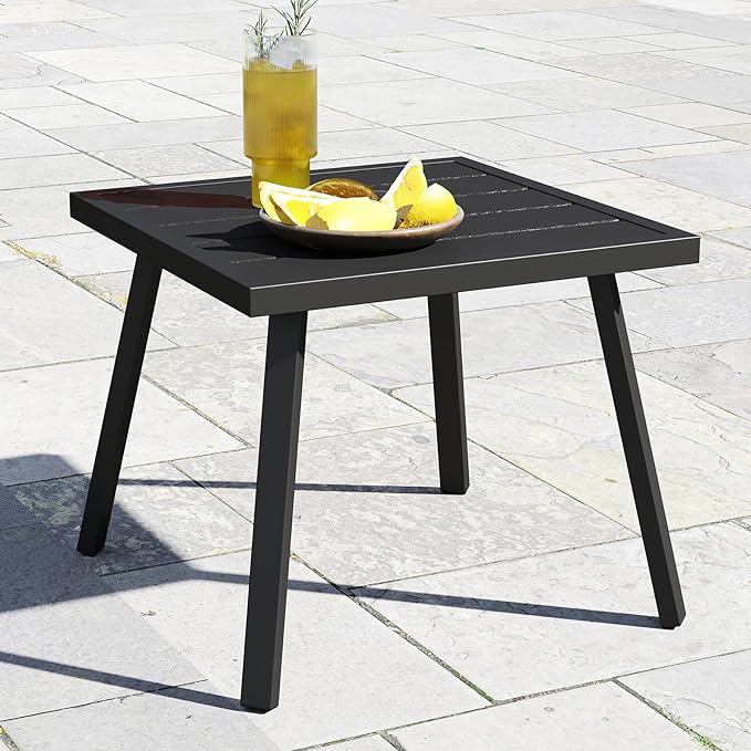 C-Hopetree Small Metal Outdoor Coffee Side Table by C-Hopetree
