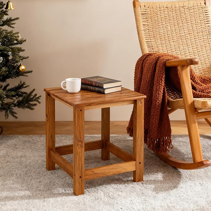 Utoplike Teak Outdoor Side Table - Image 7