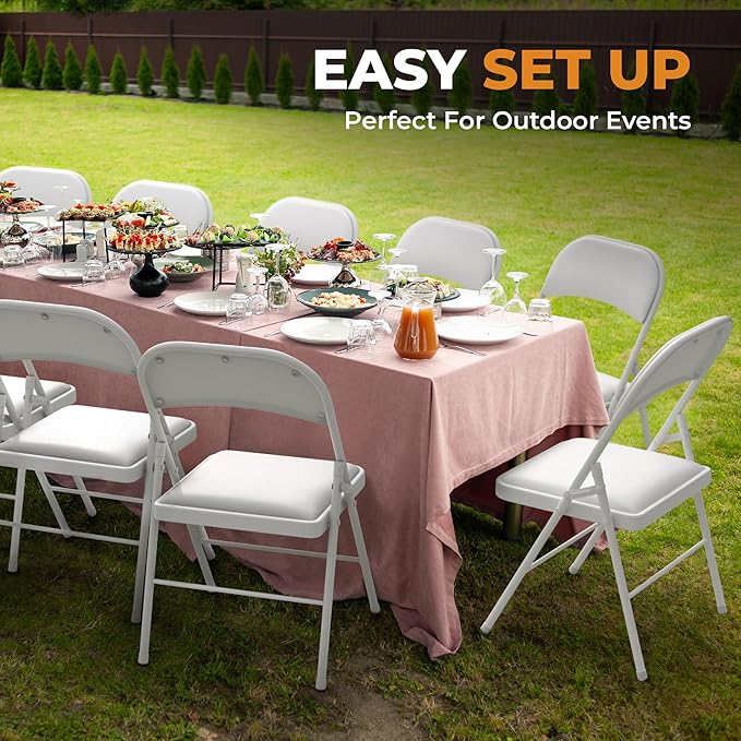 4 Pack Leather Chair | Foldable & Stackable | 350 lbs Capacity Steel Frame Seats - Image 7