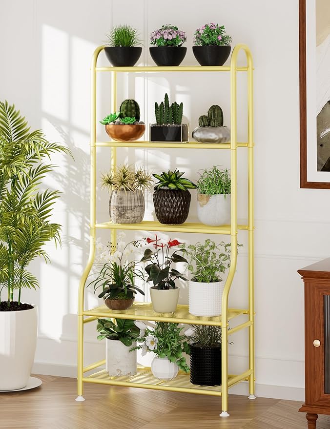 5-Tier Metal Plant Stand Indoor Outdoor, Waterproof Flower Stand - Image 5