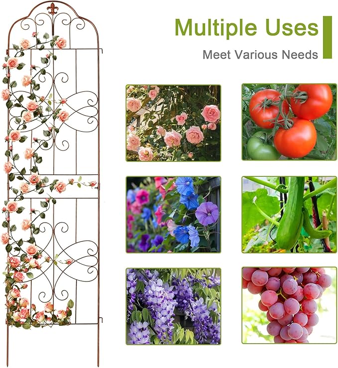 hogardeck 4 Packs 84 * 19 inch Metal Garden Trellis - Image 4