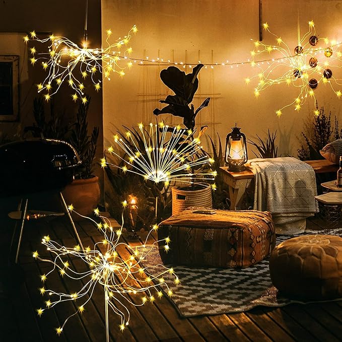 JJGoo Solar Firework Lights, 2 Pack 180 LEDs 2 Lighting Modes Solar Lights - Image 8