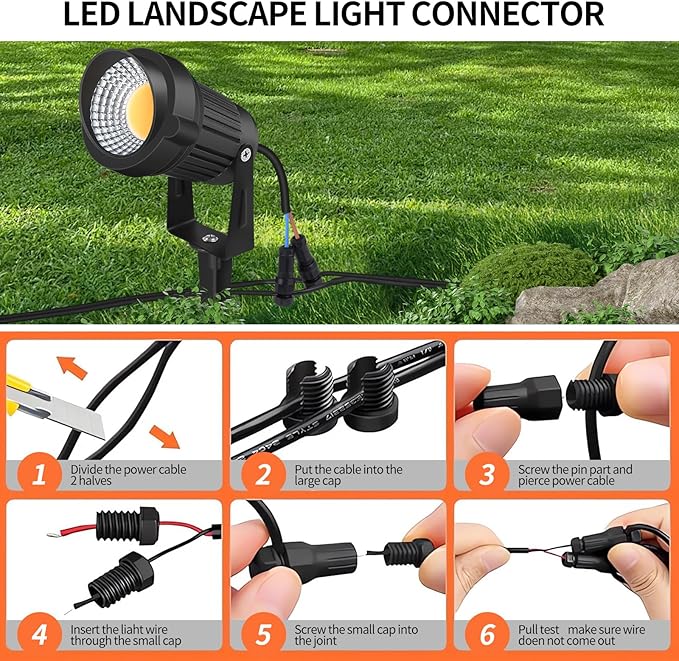 12W LED Landscape Lights Low Voltage, 3000K Warm White 12V AC/DC Waterproof - Image 4