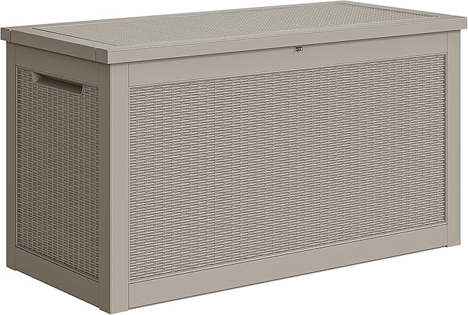 YITAHOME XXL 260 Gal Large Deck Box, Outdoor Resin Storage Box, Rattan Storage - Image 7