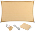 Eden's Decor Straight Flat-Edged Sun Shade Sail Rectangular 10' x 14' Beige by EdensDecorInc