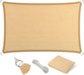 Eden's Decor Straight Flat-Edged Sun Shade Sail Rectangular 8' x 19' Beige by EdensDecorInc