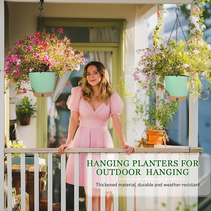Hanging Planter for Indoor Plants 8 Inch, 2 Pack Self Watering Hanging Baskets - Image 6