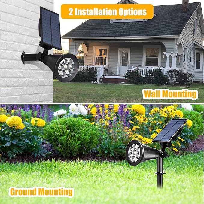 T-SUN Solar Spotlights Outdoor Waterpoof, 7 LED Christmas Solar Lights Outdoor - Image 4