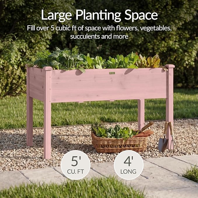 Best Choice Products 48x24x30in Raised Garden Bed, Elevated Wood Planter Box - Image 3