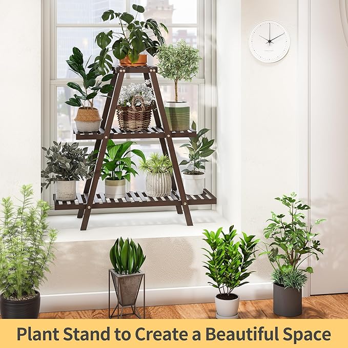 Plant Stand Indoor, Outdoor bamboo Plant Rack - Image 4