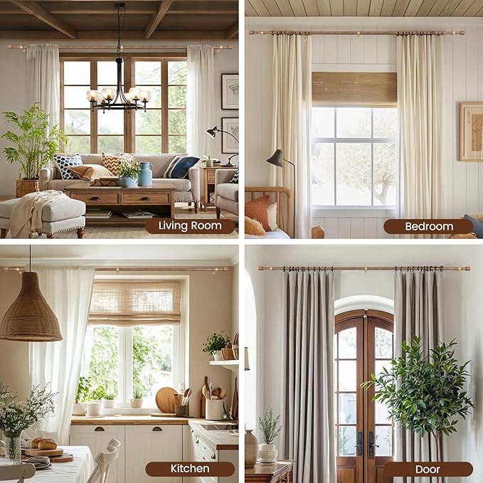 1” Diameter Curtain Rods Itself is 30 to 90 inch 2 Pack Fit 30-84 inch Window - Image 8