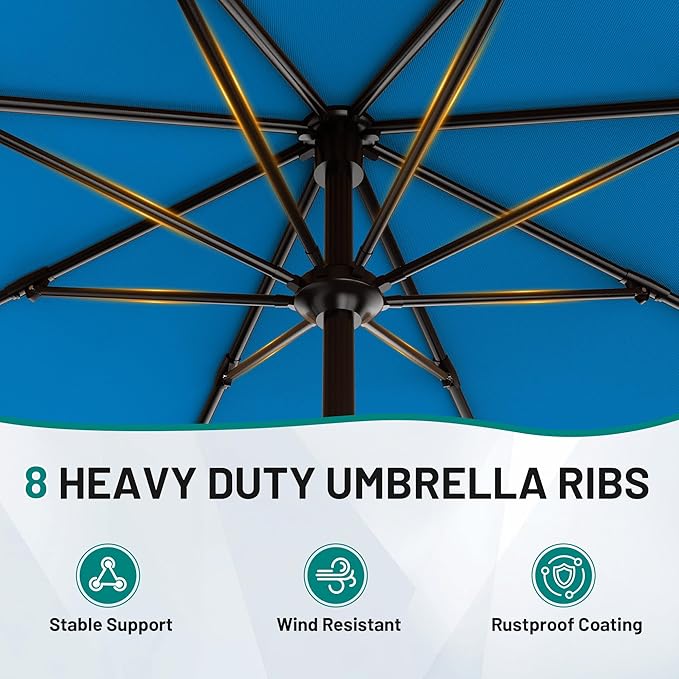 AreShark 9 FT Patio Umbrella for Outdoor, Outdoor Table Umbrella - Image 3