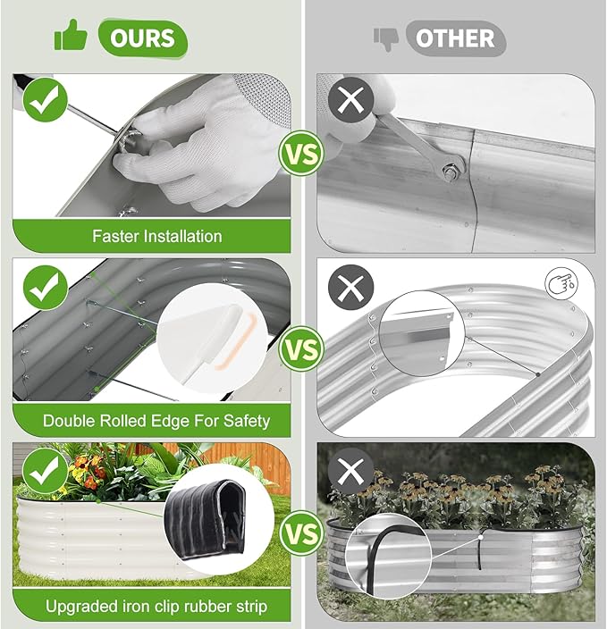 Galvanized Raised Garden Bed Outdoor- 2 Pcs Raised Beds - Image 4
