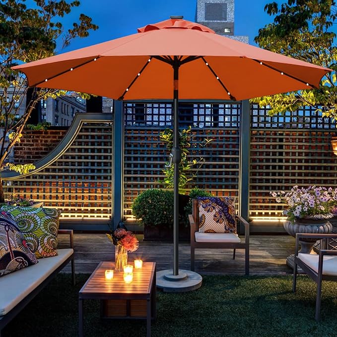 Sunnyglade 9' Solar LED Lighted Patio Umbrella - Image 6