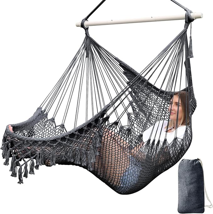Chihee Hammock Chair Super Large Soft-Spun Cotton Rope Weaving Hanging Chair by Chihee