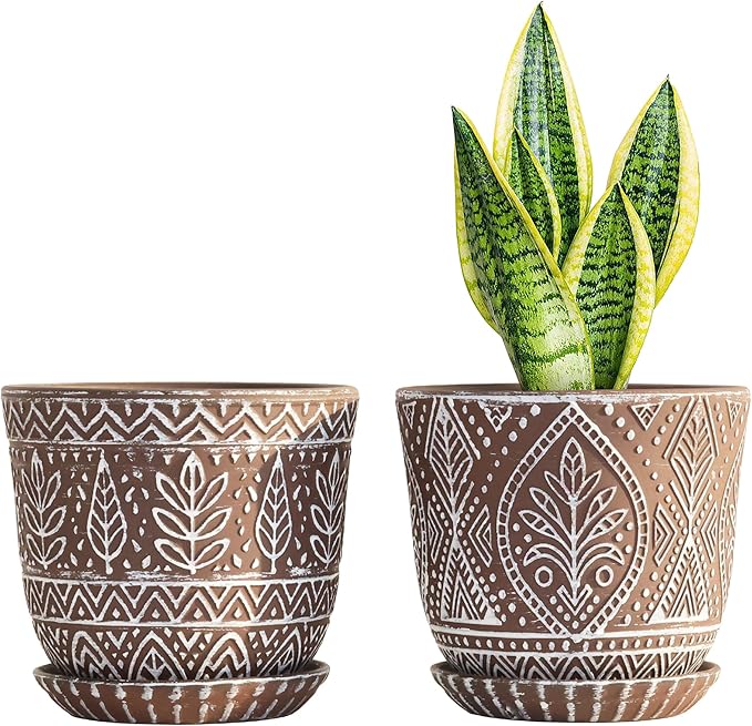 Gepege 6 Inch Ceramic Planter, Plant Pot by Gepege