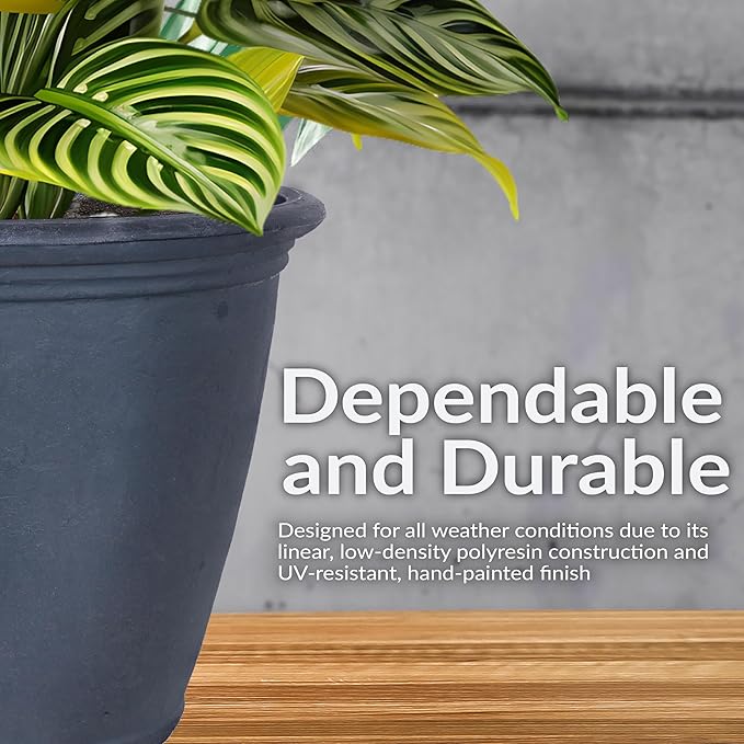 Sunnydaze 24-Inch Anjelica Large Plastic Pot - Image 2