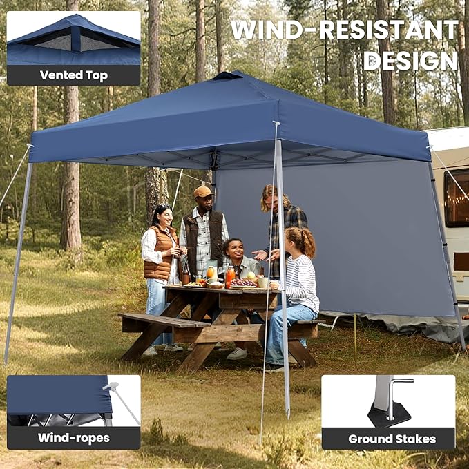 10X10 Pop Up Canopy, Slant Legs Instant Outdoor Canopy Tent - Image 3