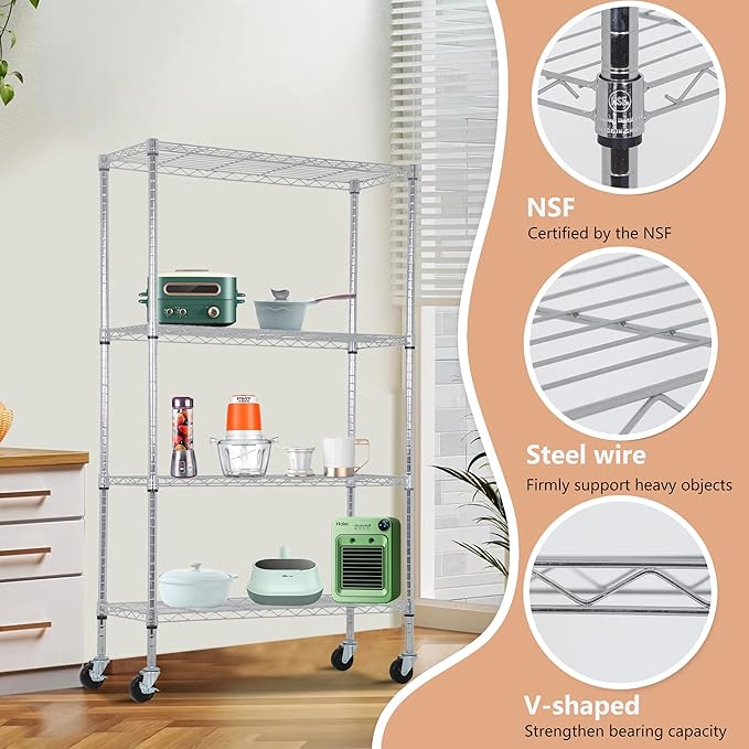 BestOffice | 4-Tier Wire Storage Shelves - Image 4