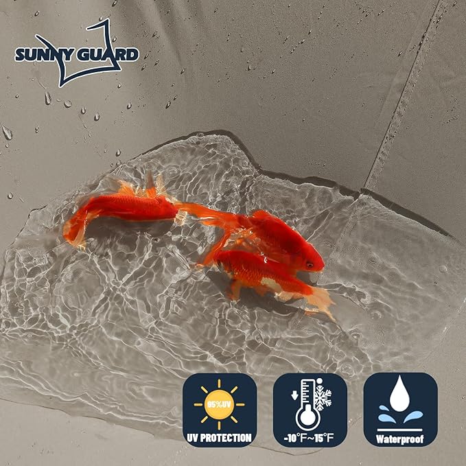 SUNNY GUARD Waterproof Sun Shade Sail 12'x12'x17' Taupe Right Triangle UV Block - Image 3