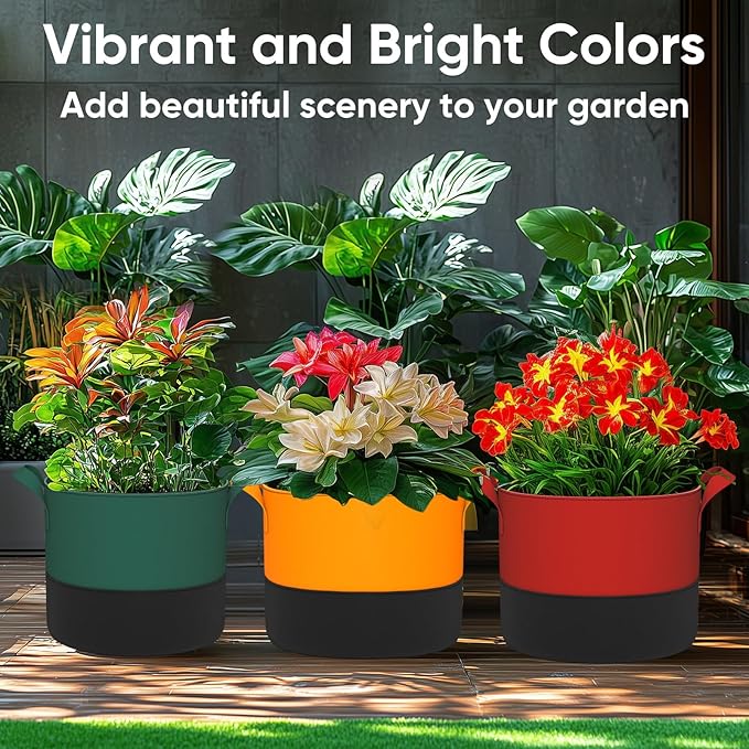 6-Pack 20 Gallon Grow Bags - 350G Heavy Duty Thickened Colorful Potato Grow Bags - Image 6