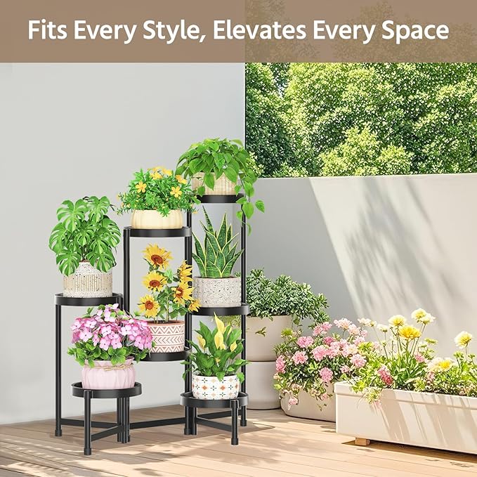 LASZOLA 7 Tiered Folding Plant Stand Indoor - Image 2