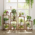 Bamworld Plant Stands Indoor 4 Sets Plant Shelves Outdoor Wooden Plant Holder by Bamworld