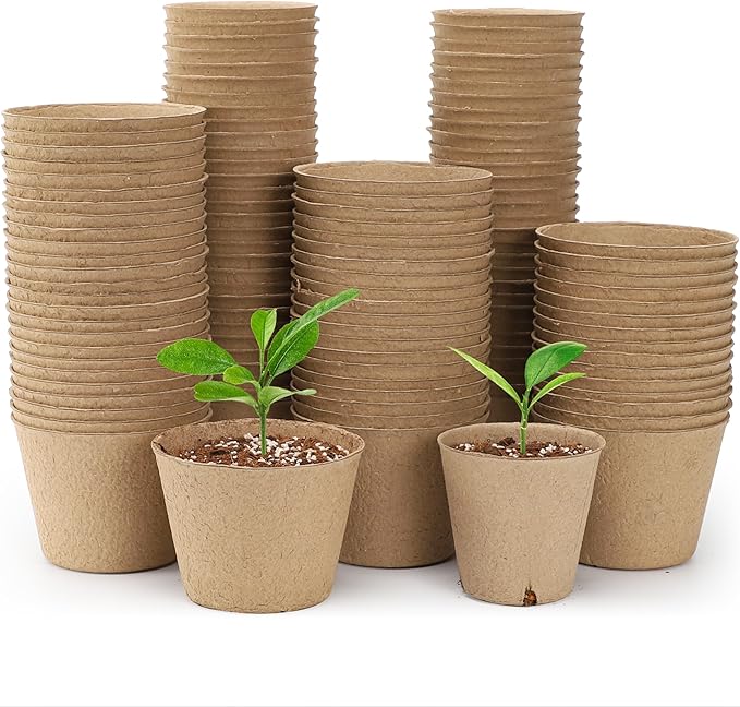 120 Packs 3.15 Inch + 4 Inch Peat Pots, Biodegradable Pots by Bluepro
