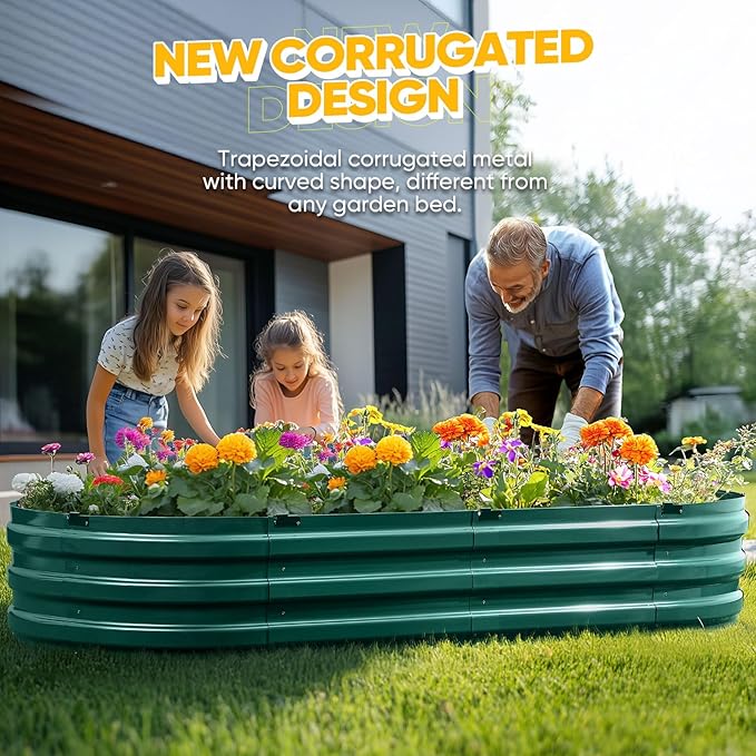 KING BIRD Raised Garden Bed Kit 2025 Upgraded Quick-Setup Galvanized Planter - Image 3