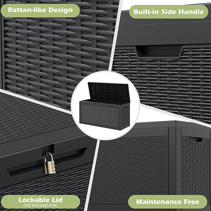 Outdoor Storage Box, Resin Deck Boxes Indoor and outdoor, Waterproof Storage - Image 3