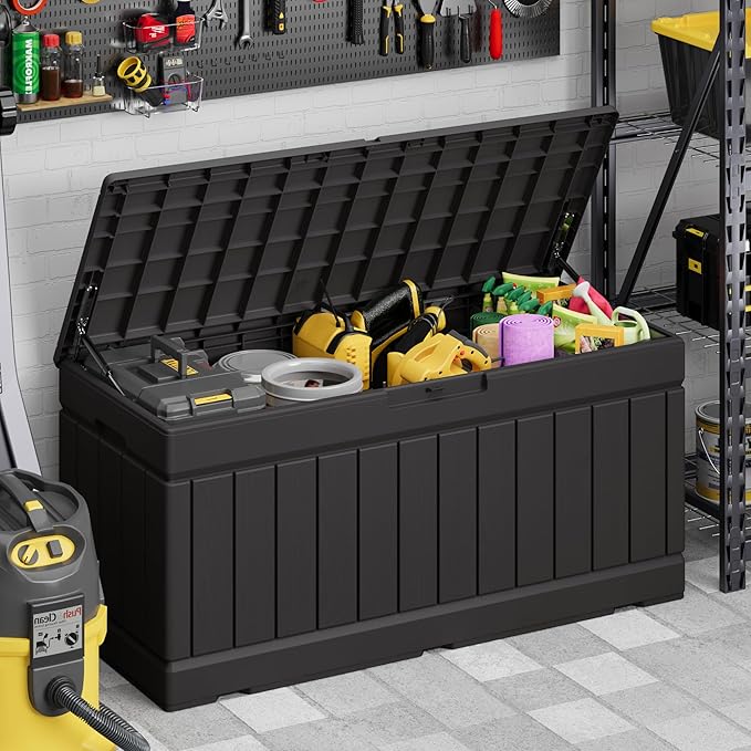 Devoko 78 Gallon Deck Box, Waterproof Resin Outdoor Storage Box - Image 4