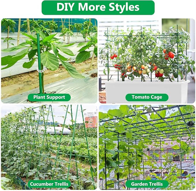 Lezmarket 60 Pack Garden Tomato Stakes, Plant Support Stakes, DIY 4ft 5ft 6ft - Image 6